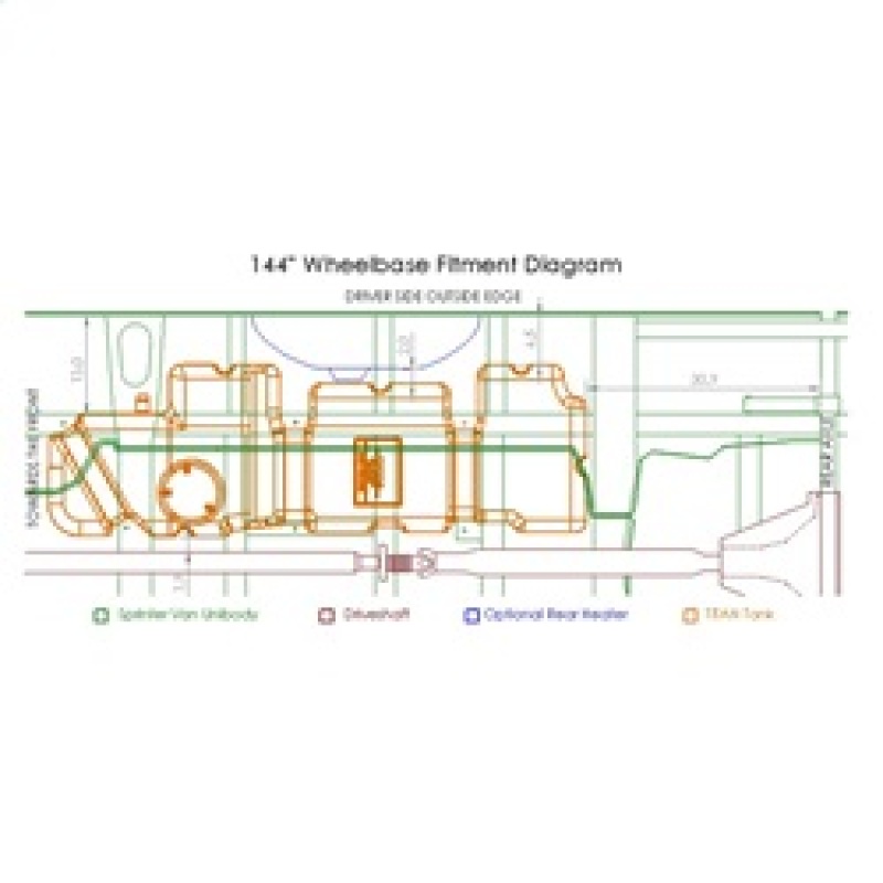 Mercedes-Benz Sprinter Van Mid-Ship Fuel Tank - Titan Fuel Tanks - XXL Mid-Ship, 46 Gallon - `07-`18